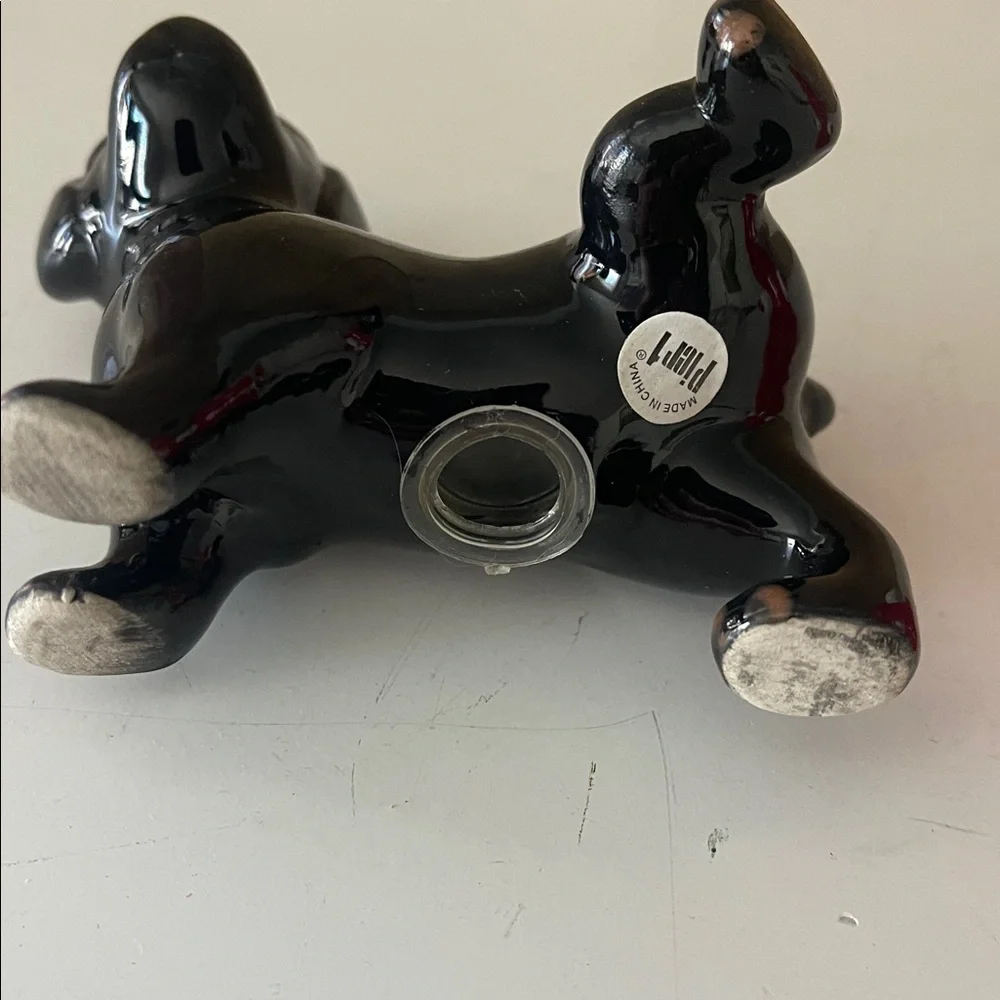 Pier 1 Black Dog and Red Fire Hydrant Salt & Pepper Shakers